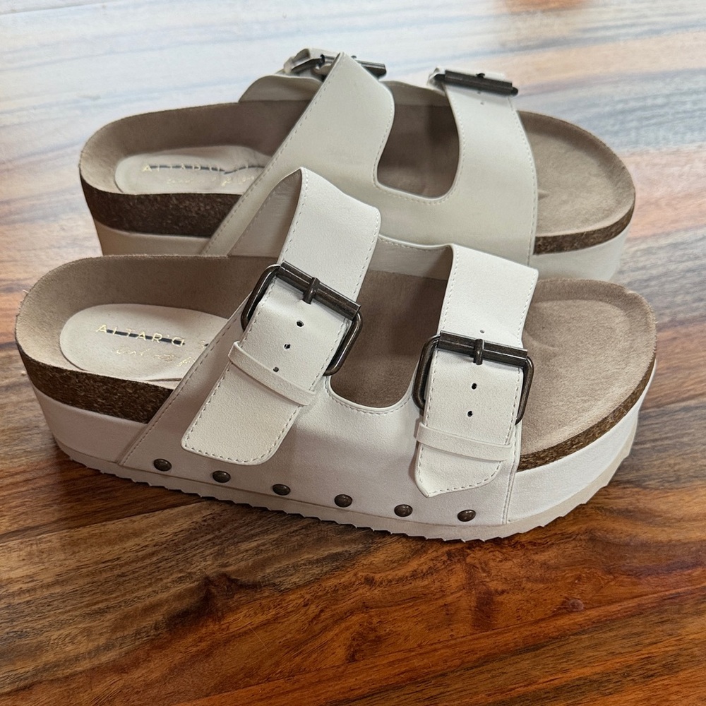 Altar'd State Cream Platform Sandals